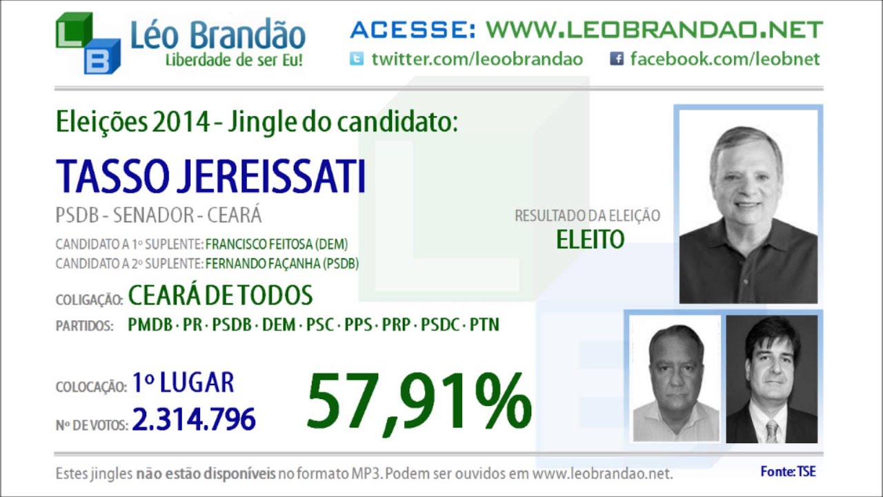 Jingles Eleições 2014 - Tasso Jereissati - PSDB - leobrandao.net