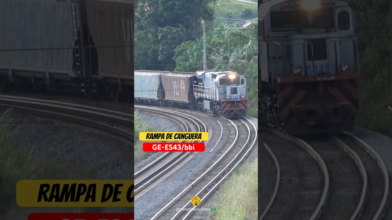 LOCOMOTIVA GE-ES43/bbi RAMPA de CANGUERA #trens #ferrovia #railway #locomotiva #locomotive #rail