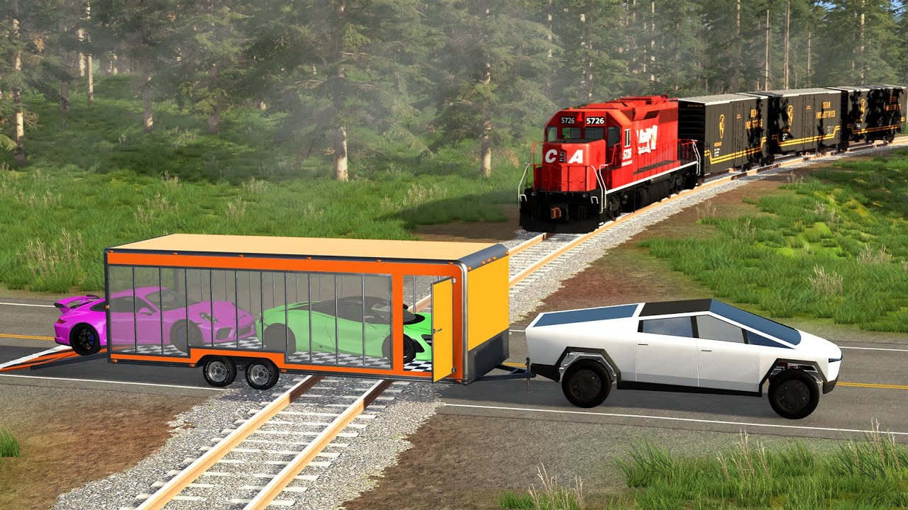 Cars vs Train Tracks - BeamNG Drive - 🔥 ULTIMATE Edition Compilation 6