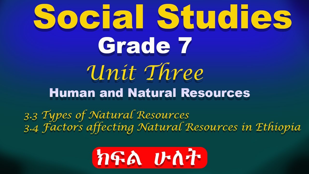Grade 7 Social studies unit 3 part 2 | Human and natural resources | Types of natural resource