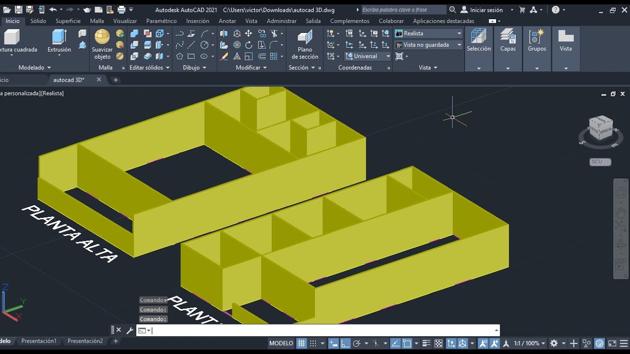 Como crear muros en  AutocaD 3D/Como dibujar muros en AutocaD 3D