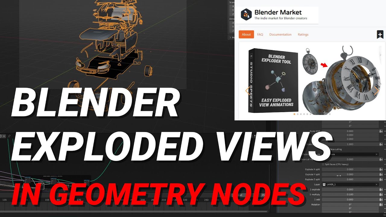 Easy exploded views with Blender Exploder Tool v1.0 Animate lots of meshes! #b3d #blender3d #nodes