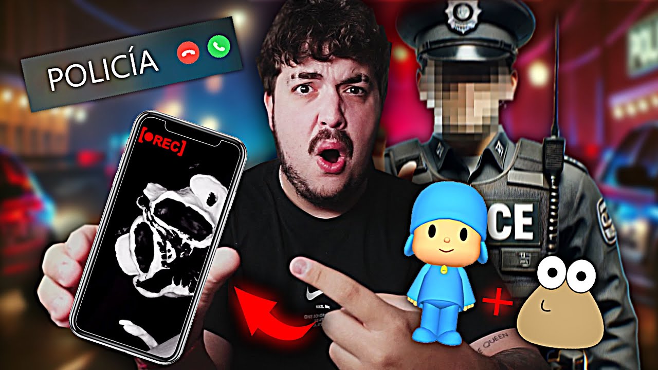 LA FUSIÓN DE TALKING POCOYÓ Y POU ME ATACA Y LLAMO A LA POLICÍA🚨😱 *se van corriendo*