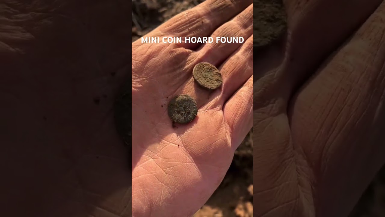 MINI ROMAN COIN HOARD FOUND METAL DETECTING #shortsvideo #shorts #detectorists #treasurehunting