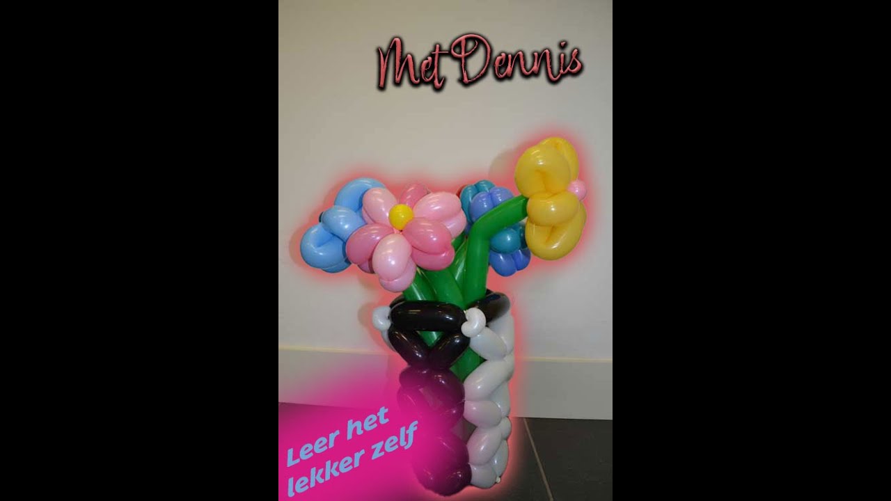 Leer een simpele ballonvaas met bloemen maken
