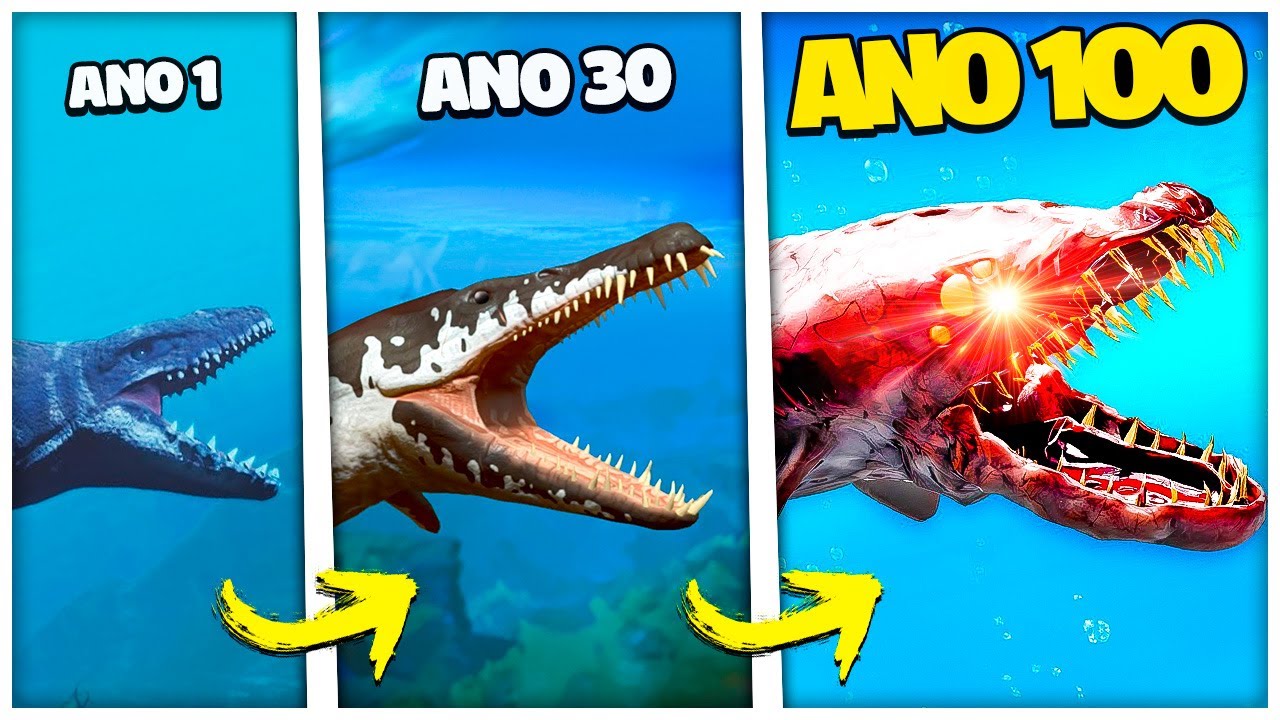 100 DIAS COMENDO O MOSSASAURO | Feed and Grow Fish