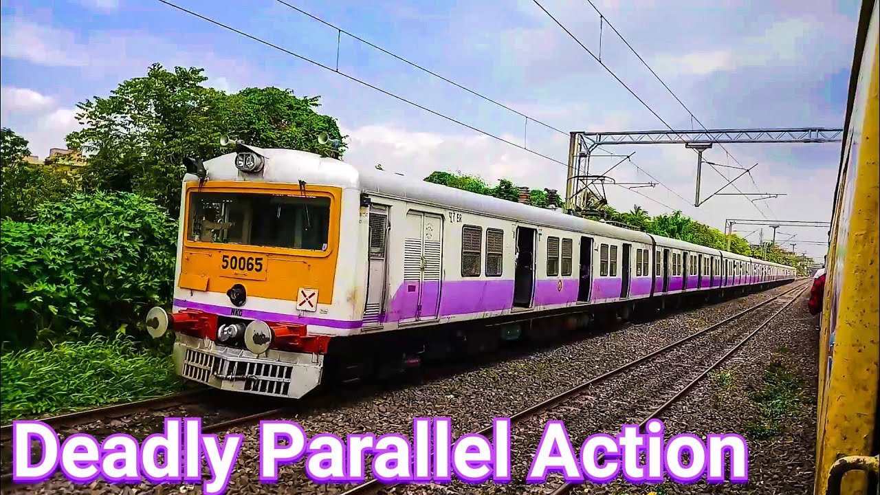 Breath Taking Deadly Parallel Action : Overtake : Re-Overtake | EMU vs EMU epic train race at Dumdum