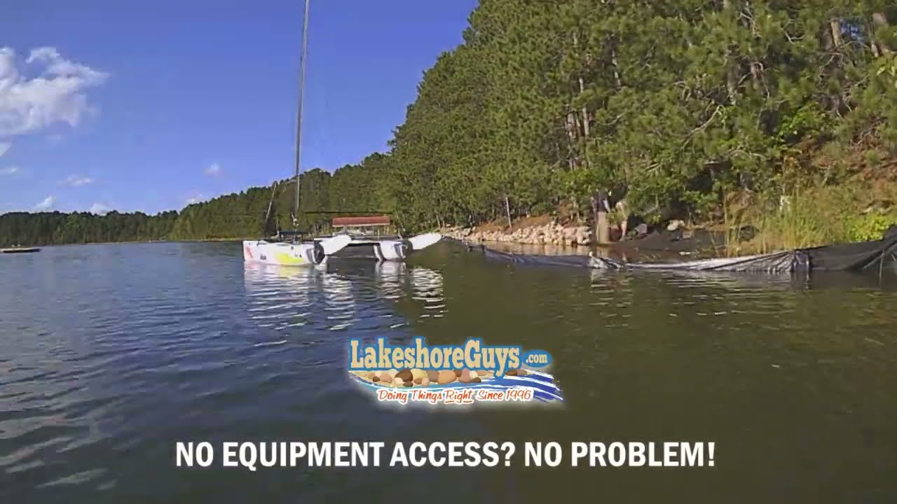 Using construction chutes when there's no equipment access to your shoreline to install riprap