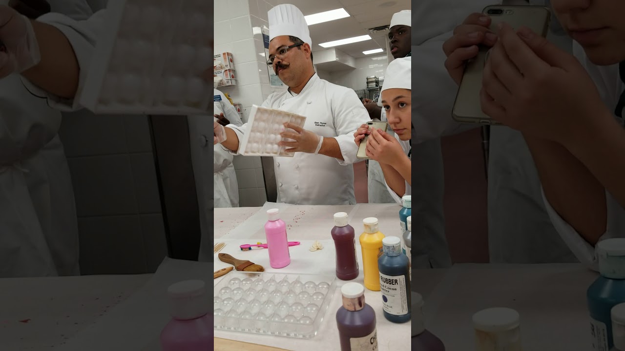 Painting chocolate molds