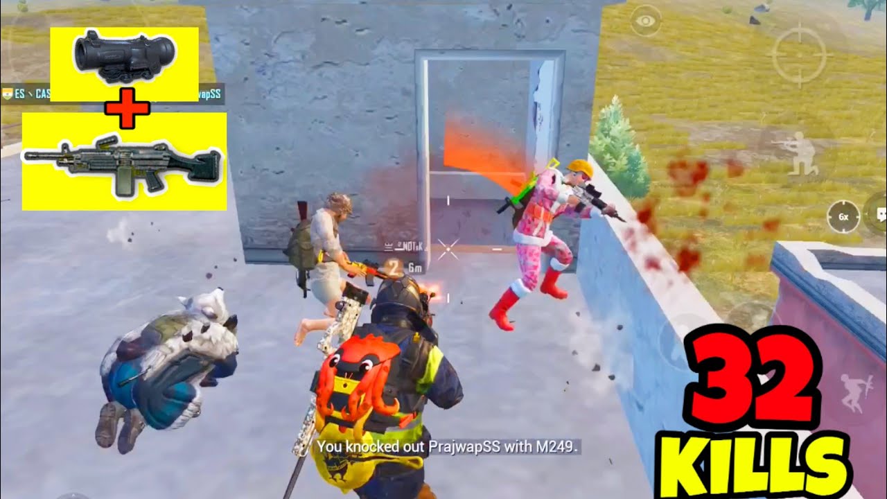 I Used M269 With 6x Scope And This Happened in PUBG Mobile • (32 KILLS) •M249 BEST GAMEPLAY (HINDI)