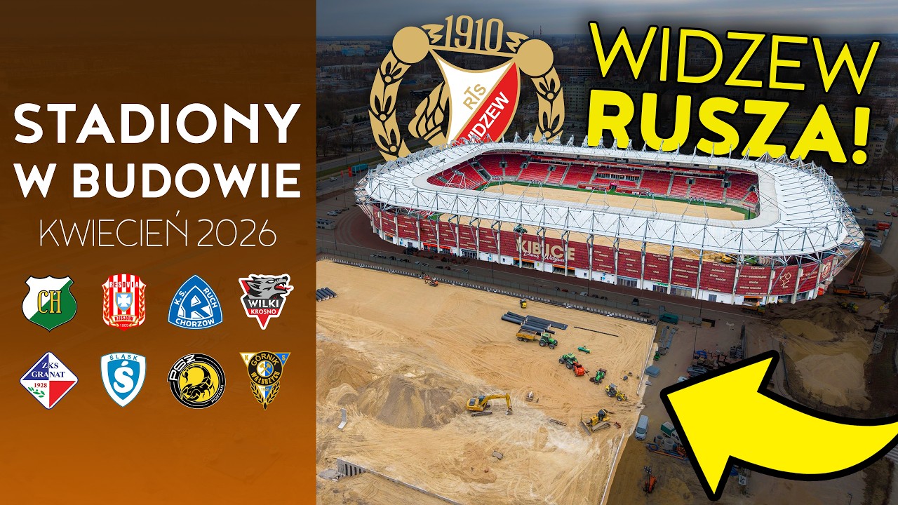POLSKIE STADIONY W BUDOWIE (Kwiecień 2026)