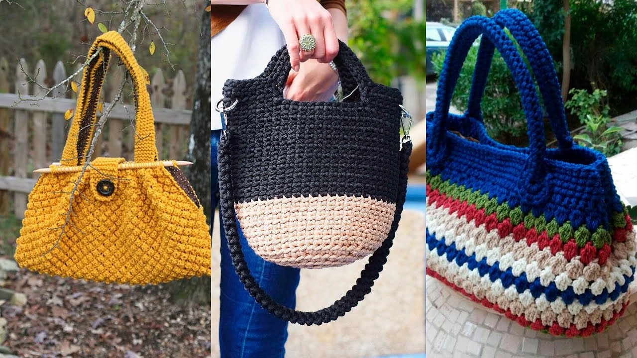 Variedad de carteras tejidas a crochet