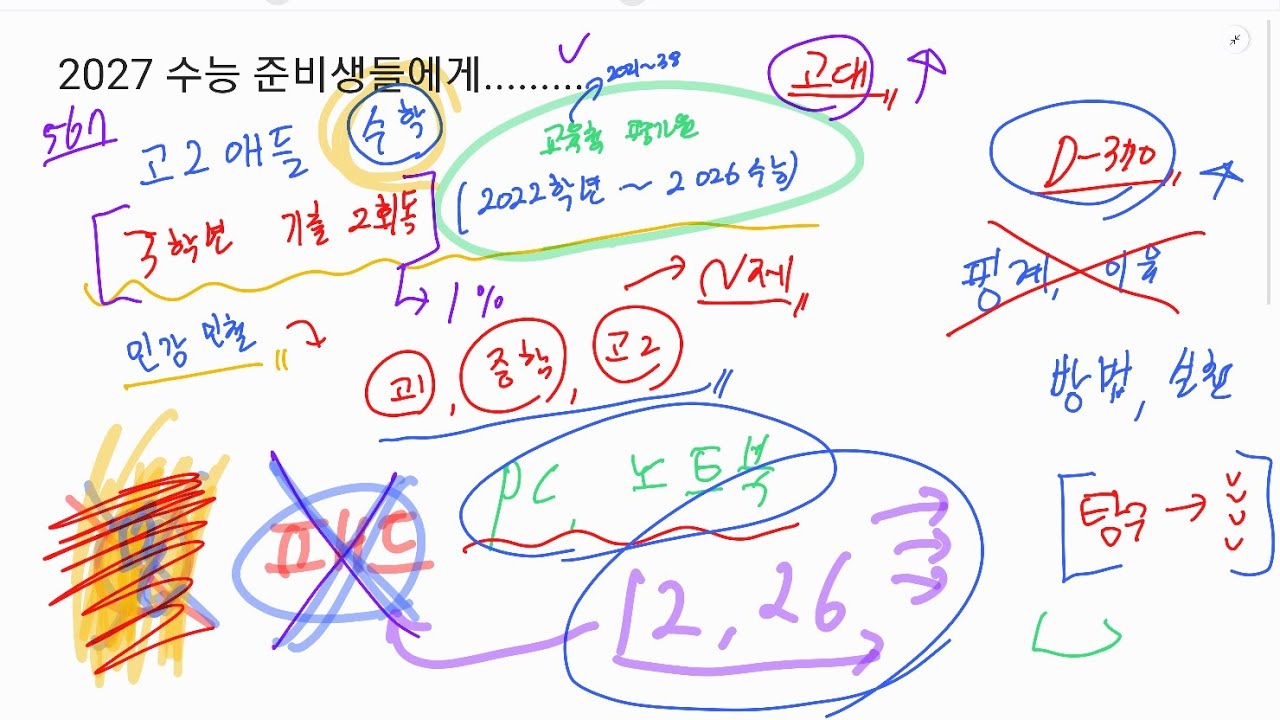 2027 수능 준비하는 고등학교 2 학년에게 간단한 조언