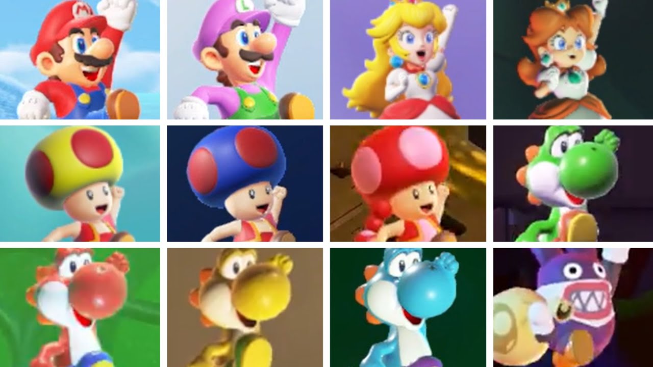SUPER MARIO BROS. WONDER - All Characters