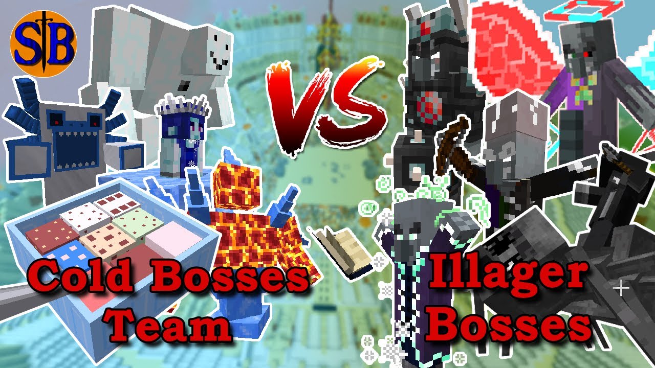 Cold Bosses Team VS Illager Bosses Team | 1.19 Minecraft Mob Battle