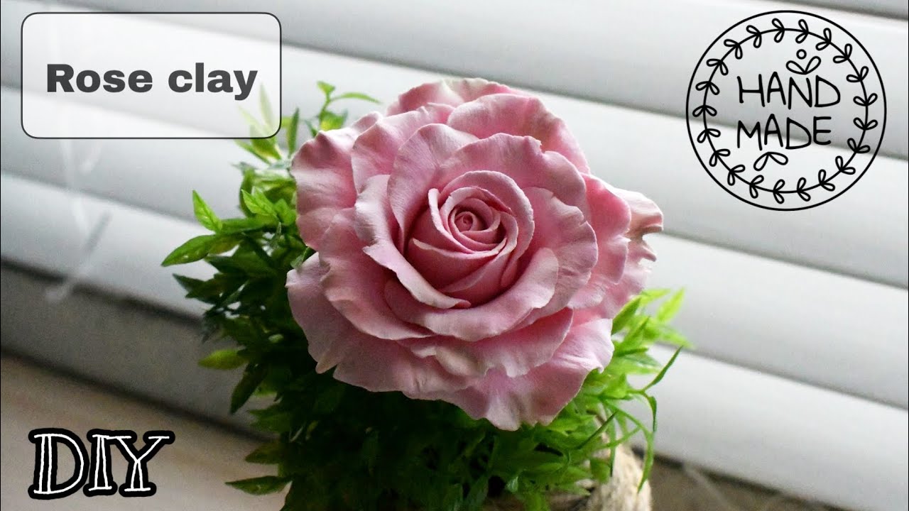 DIY! How to make Rose by clay [Cold porcelain, sugarcraft, Air dry clay]