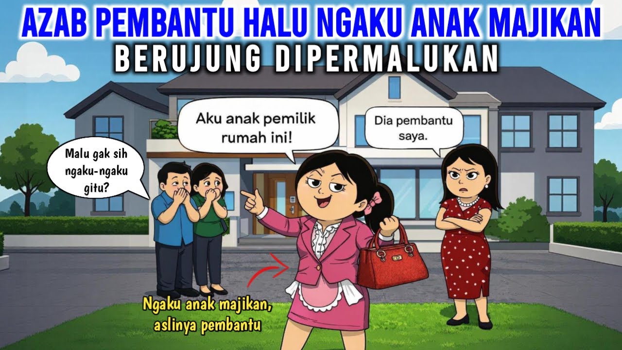 AZAB PEMBANTU HALU NGAKU ANAK MAJIKAN, BERUJUNG DIPERMALUKAN | ANIMASI AZAB