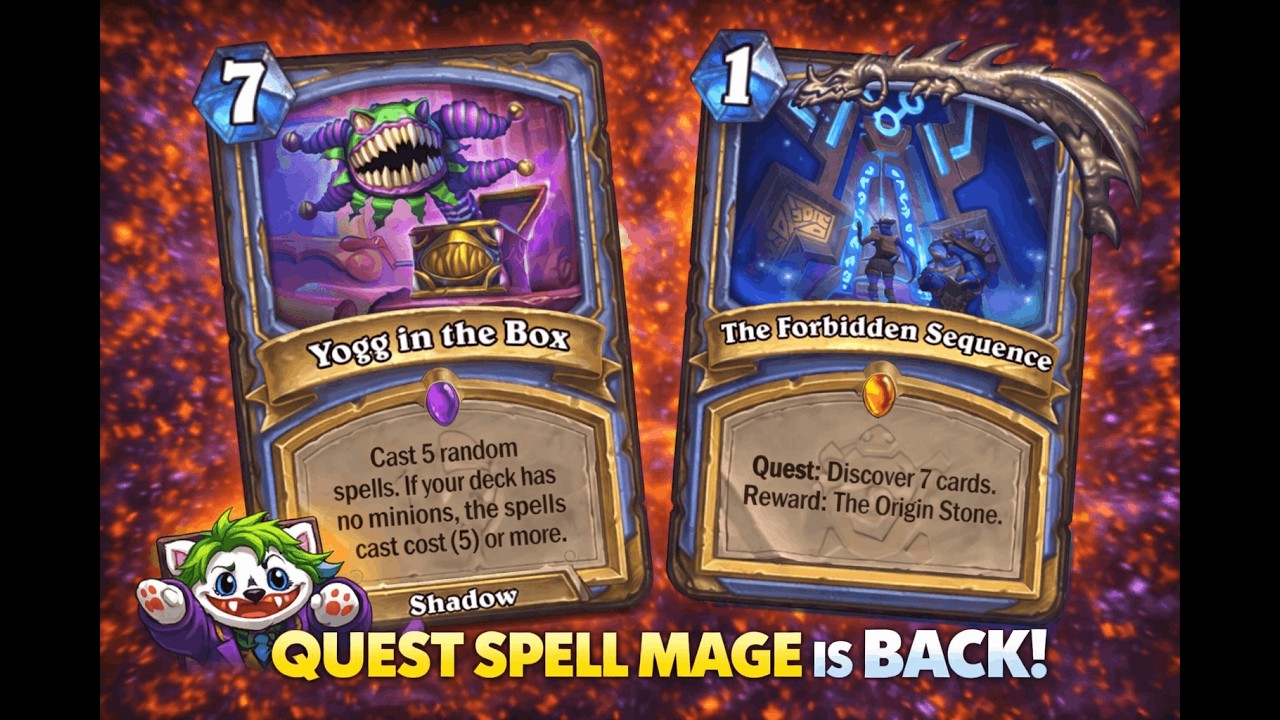 Did 7 Mana Yogg Make This Deck BROKEN? | 🧙 Quest Spell Mage | Hearthstone