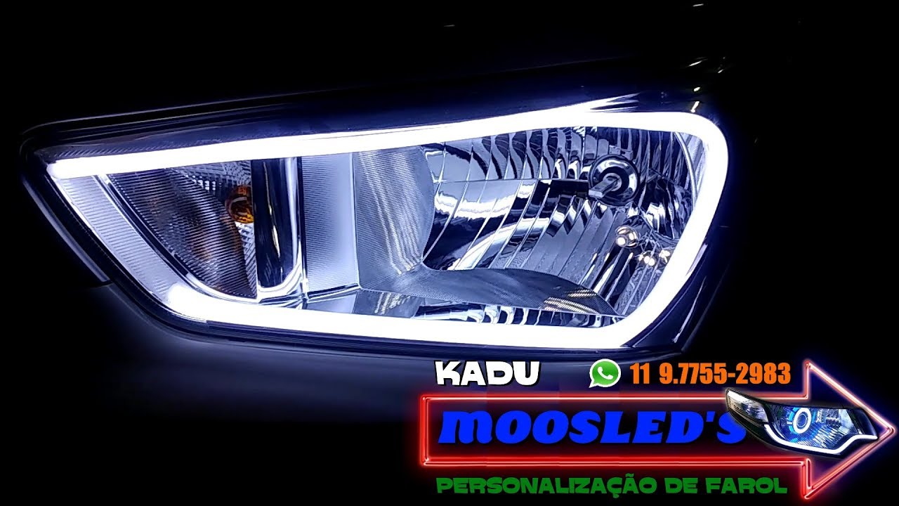 FAROL HYUNDAI CRETA COM BARRA DE LED DRL DIURNO 2016 2017 2018 MILHA NEBLINA Switchback & Retrofit