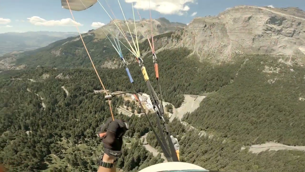 Parapente - 1er vol à Passy, petit vol face au Mont Blanc