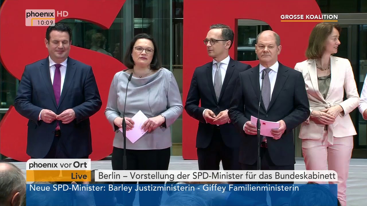 Vorstellung der SPD-Minister für das Bundeskabinett vom 09.03.2018