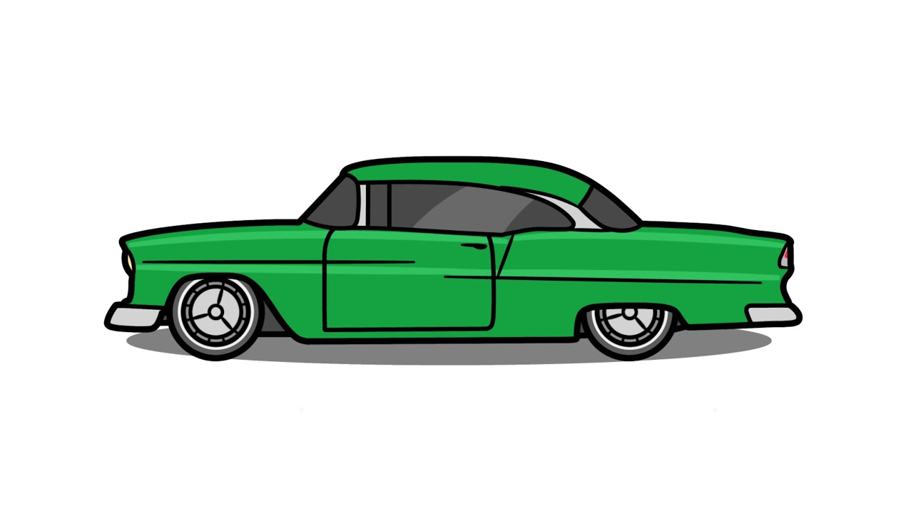 How to draw a CHEVROLET BEL AIR 1955 easy | Drawing chevy bel air car