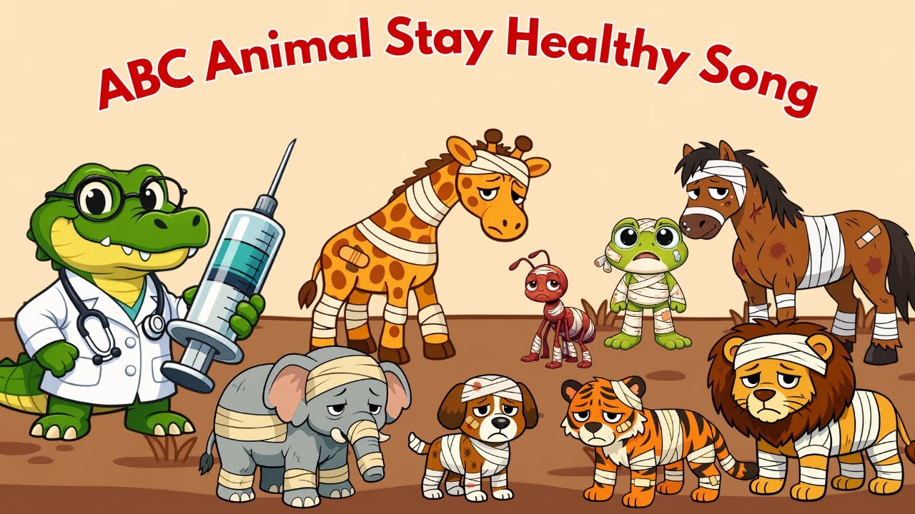 ABC Animal Stay Healthy Song | Fun Chase with Dr. T-Rex & Sick Animals