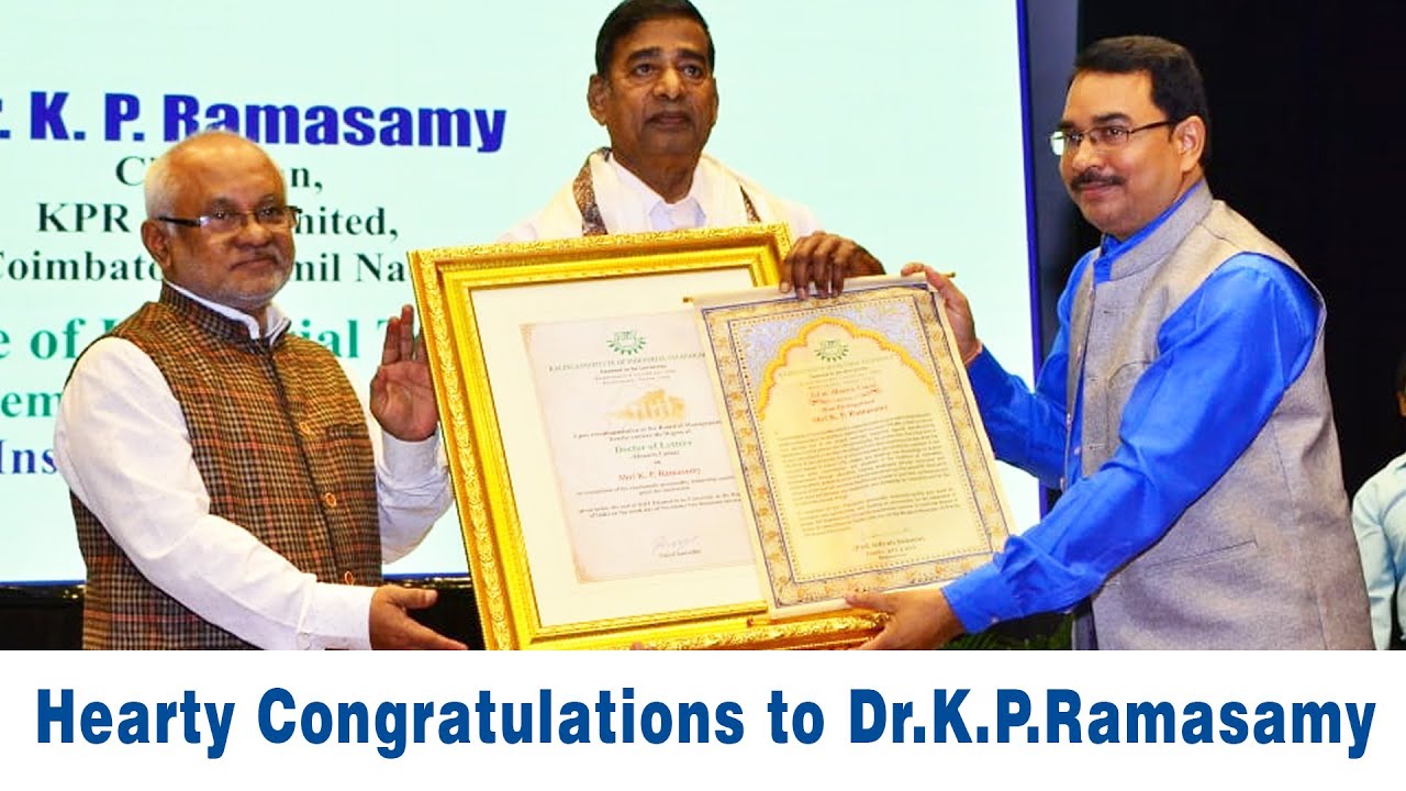 Hearty Congratulations to Dr.K.P.Ramasamy