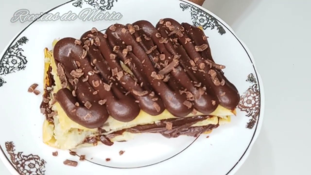 MASSA FOLHADA! RECHEADA COM GANACHE DE CHOCOLATE!