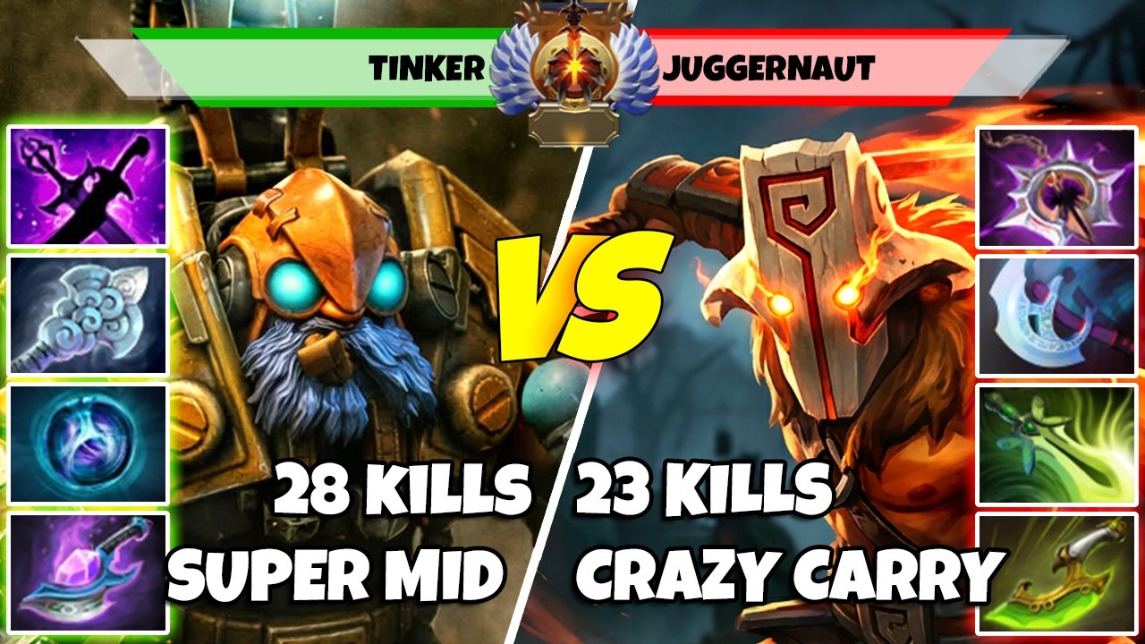 TINKER (Mid) vs JUGGERNAUT (Carry) - Epic Battle Of Divine Rank Dota 2 Players - Z Dota 2
