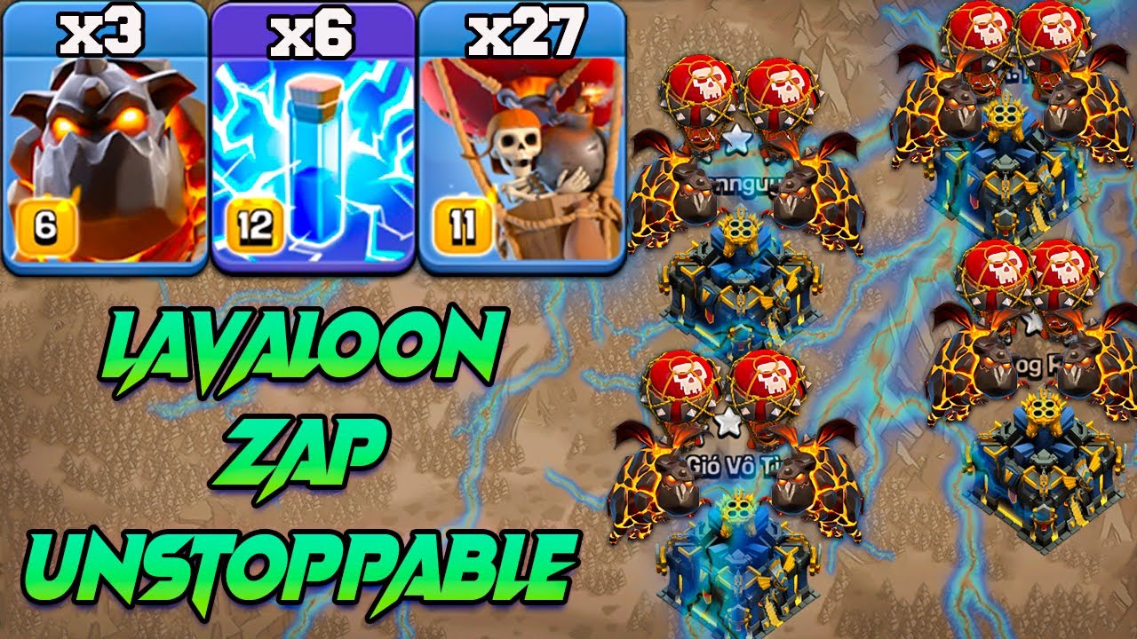 TH17 Zap LavaLoon Attack Strategy 2025 ! LavaLoon Zap Attack Strategy TH17 - Clash Of Clans