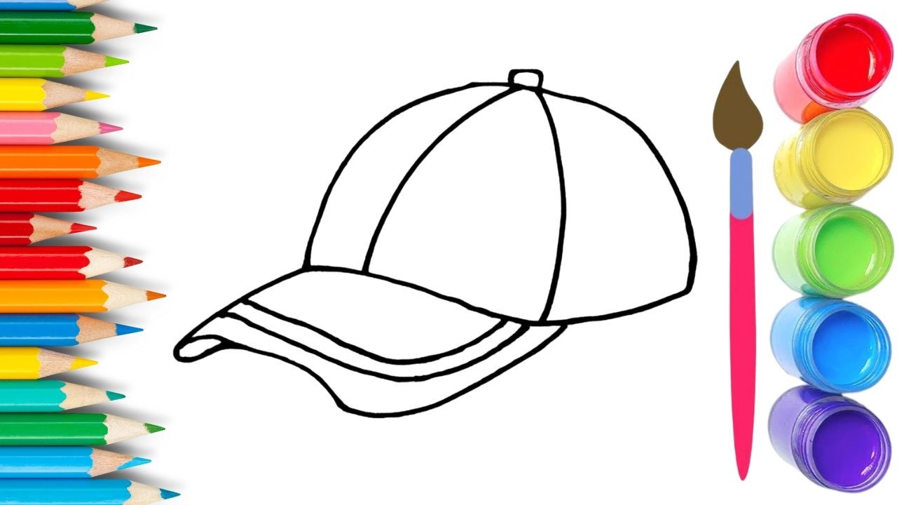How To Draw cute Hat Drawing, Painting & Coloring For Kids and Toddlers_🌈🎨