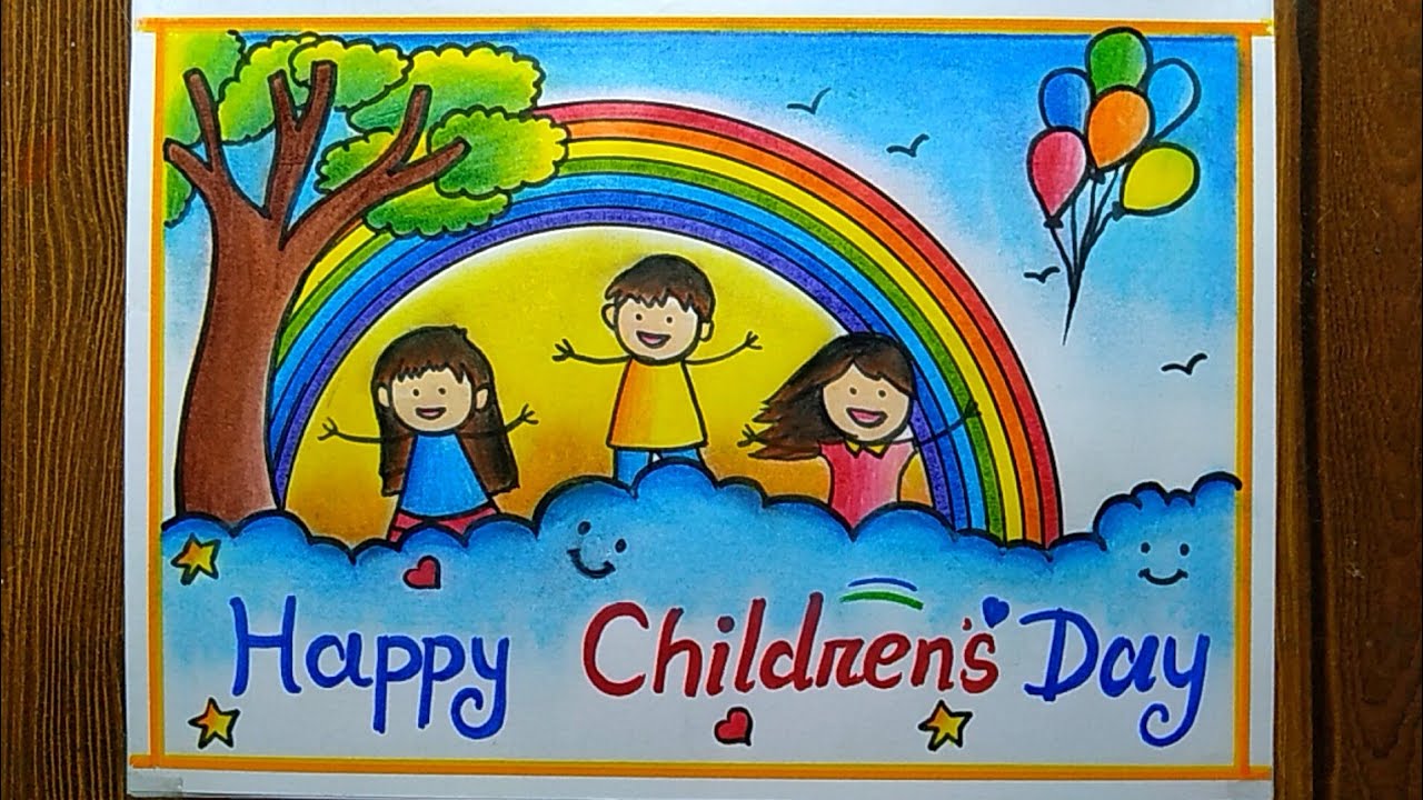 Children's day drawing easy step| Happy Children's Day Poster drawing| Easy drawing