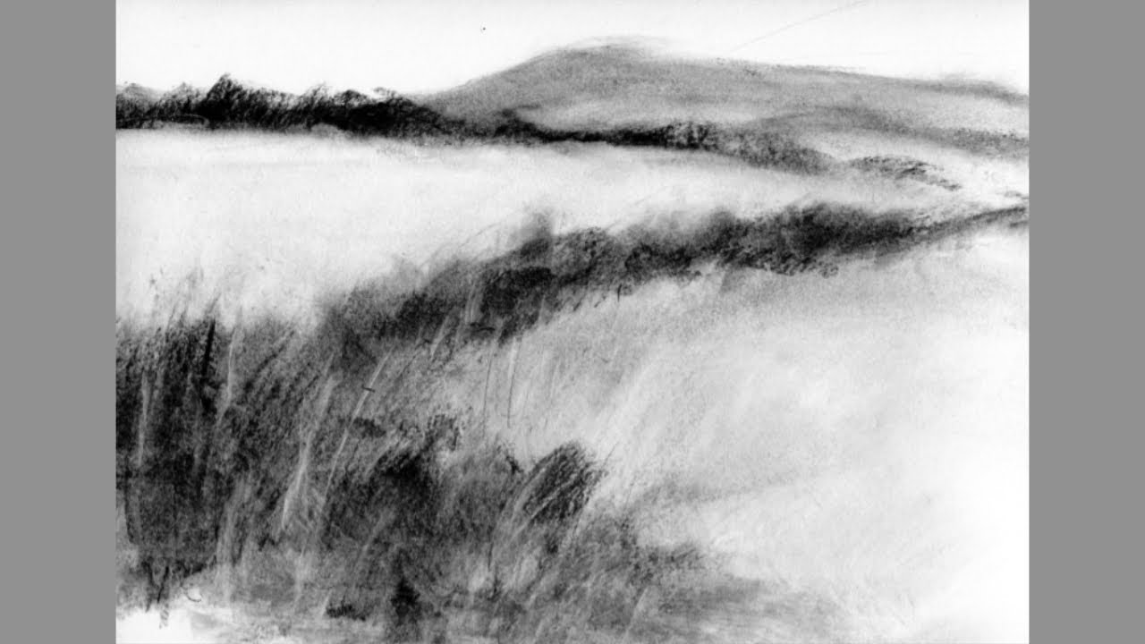 Trying some charcoal landscape drawing