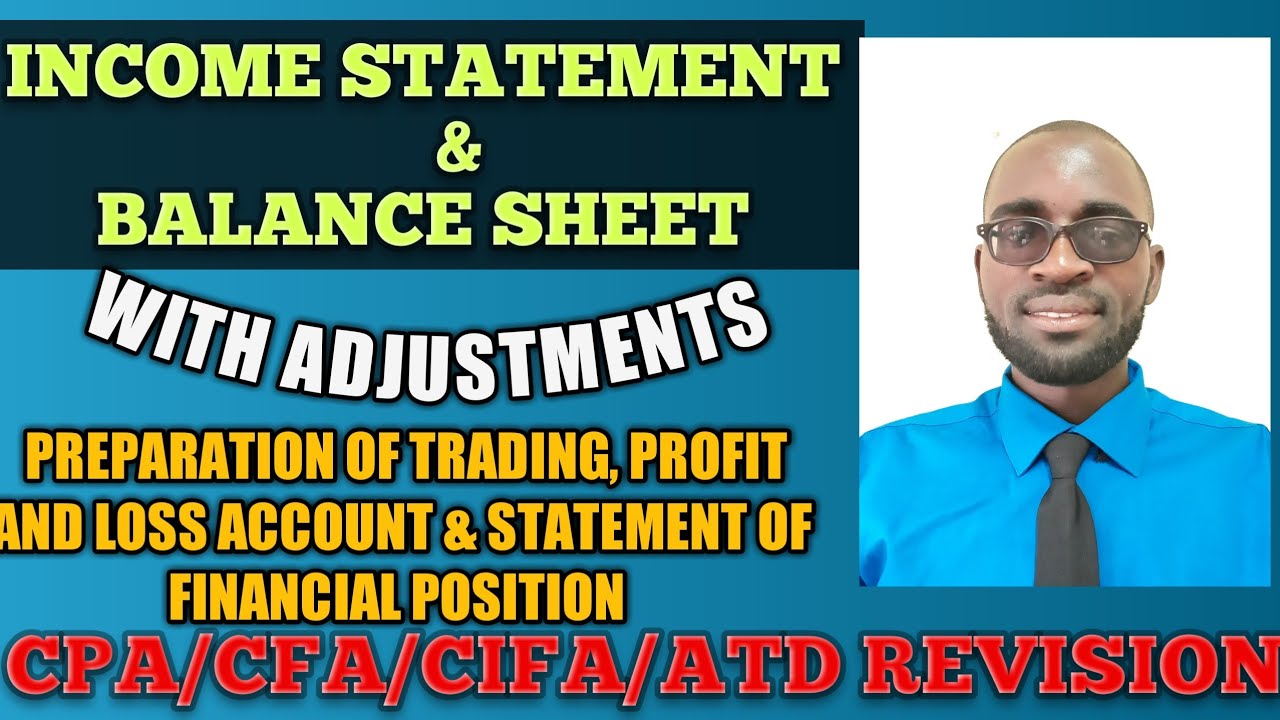 Trading,Profit and Loss Account & Balance Sheet with Adjustments//Statement of Financial Position