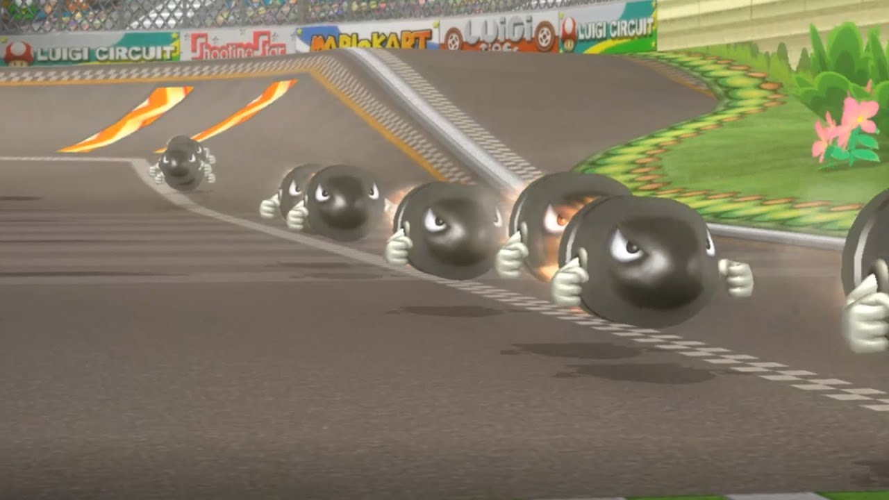 12 Player Bullet Bill Race in Mario Kart Wii