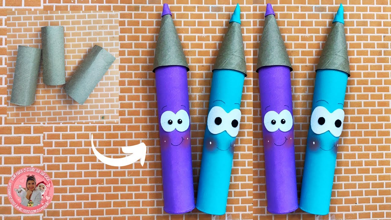 Porta-Lápis com Rolo de Papel | DIY fácil