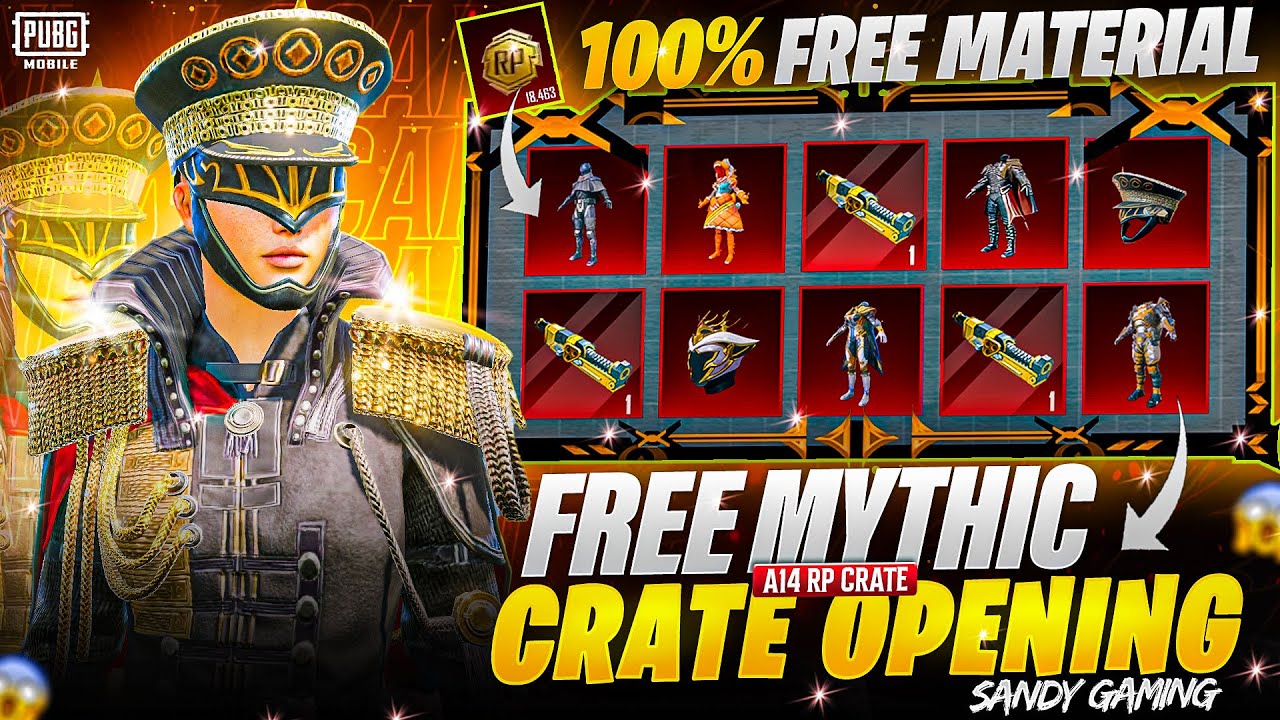 🔥A14 ROYAL PASS FREE OLD MYTHIC & MATERIAL | RP CRATE OPENING 🔥BGMI & PUBG MOBILE