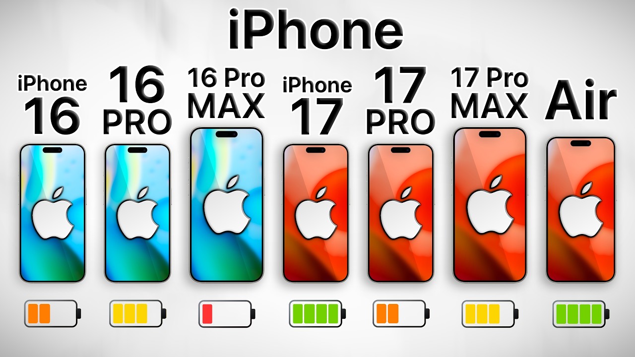 ⁠⁠La v&eacute;rit&eacute; sur la batterie des nouveaux iPhone 17 Pro Max, 17 Pro, 17 et Air !