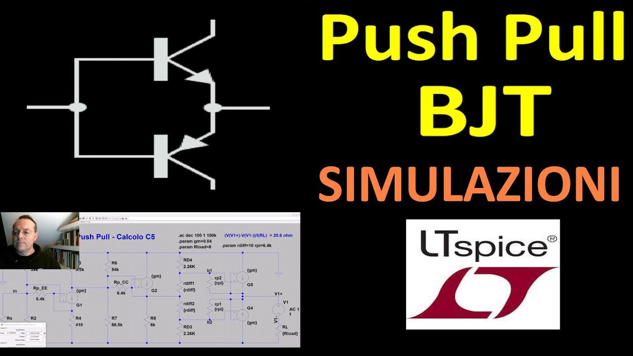 0741: Push Pull con BJT simulazione LTSpice