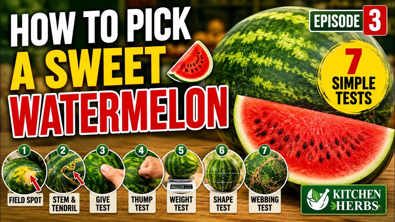 How to Pick a Sweet Watermelon 🍉 | Kitchen Herbs | Episode 3