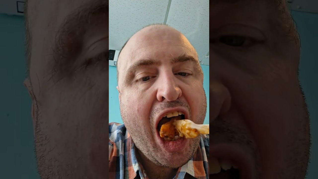 Eating spicy roast patatoes from abingdon street blackpool at the maydene hotel in blackpool
