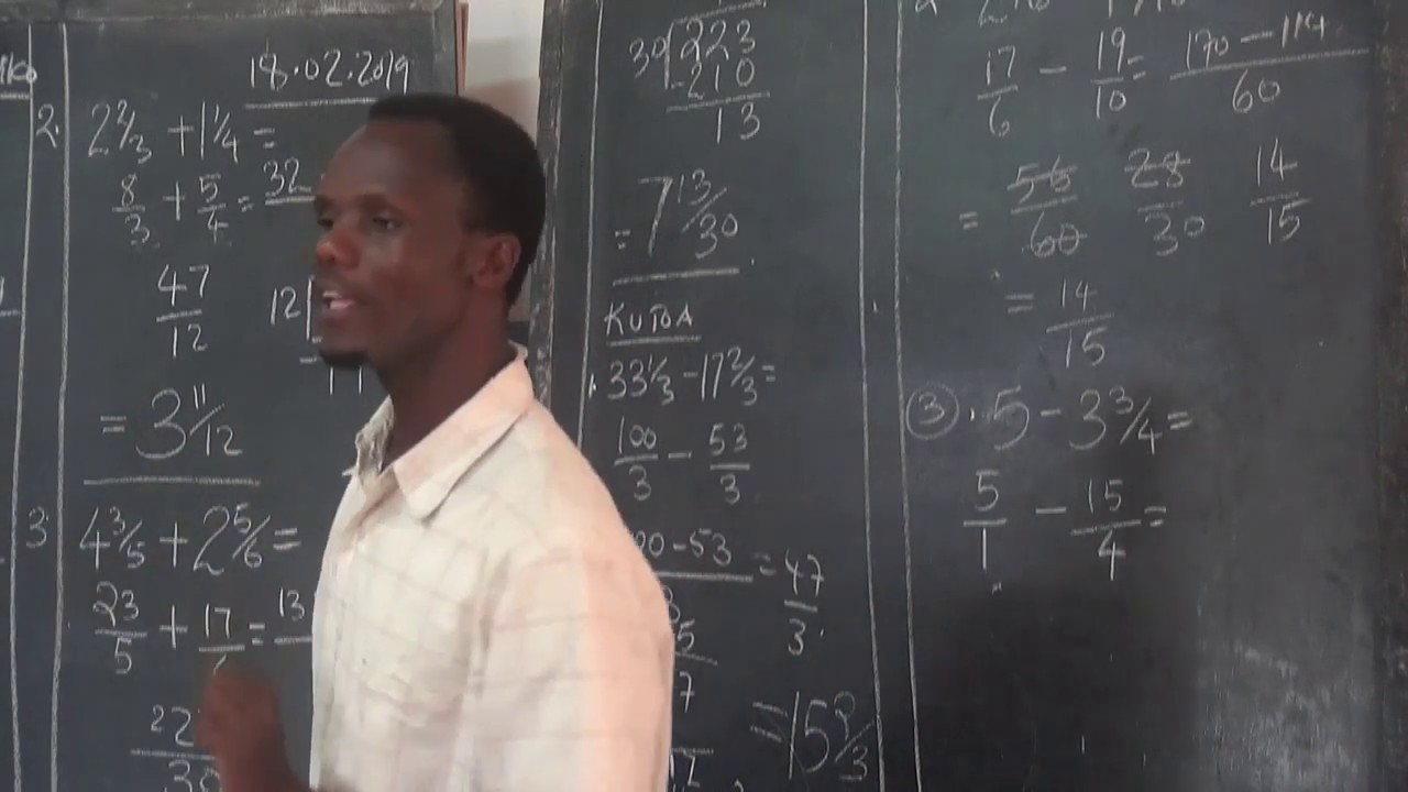 HISABATI DARASA LA 5 HADI 7; SEHEMU MCHANGANYIKO