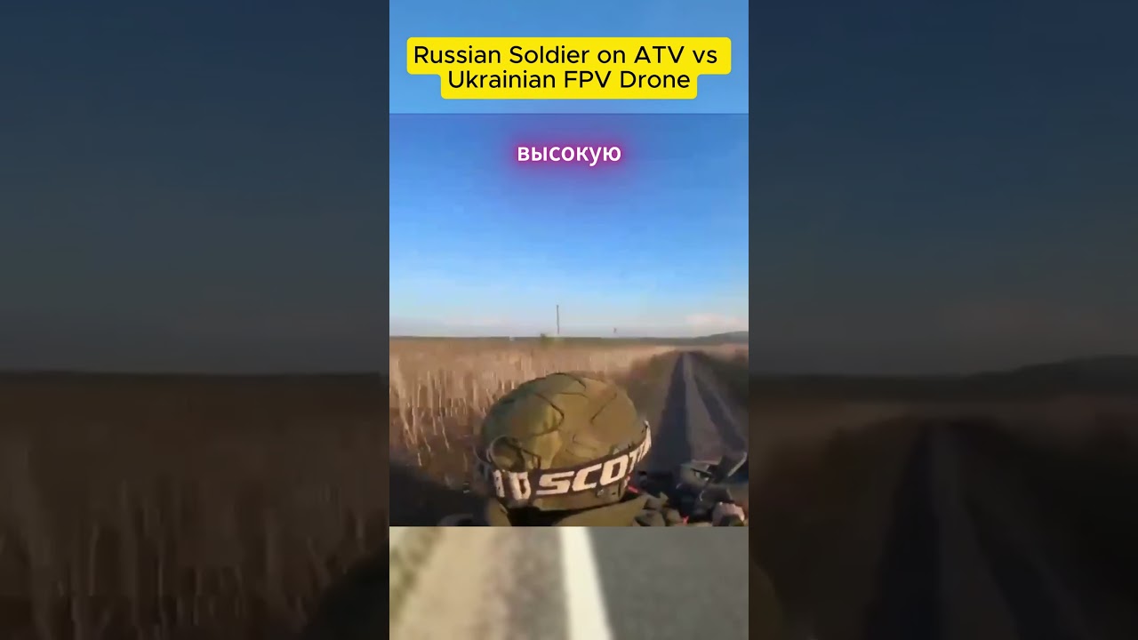 Russian Soldier on ATV vs Ukrainian FPV Drone #defence #aviation
