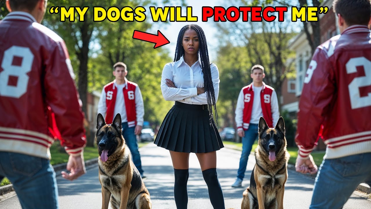 Bullies Surround Black Girl — Freeze When Her Military Dogs Step Forward