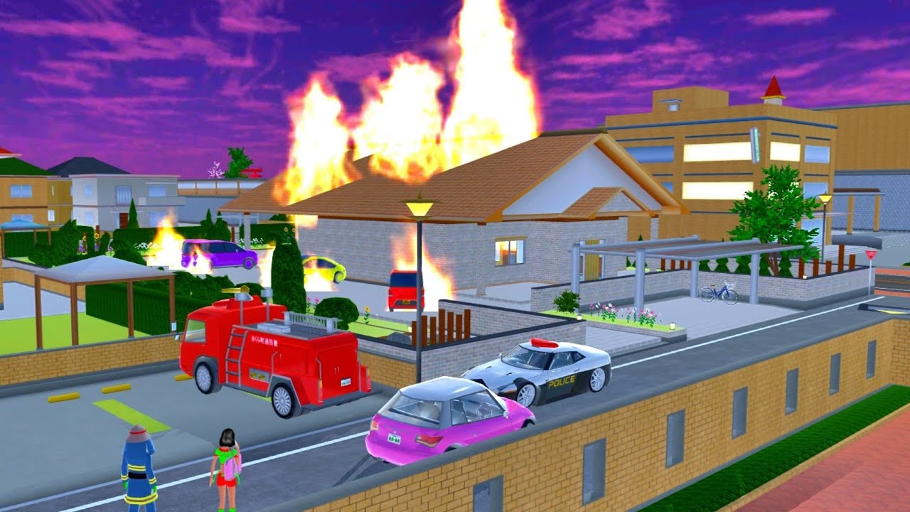 Massive Gas Explosion Caused House Fire 😱 | Firefighters Controlled It|Sakura school simulator