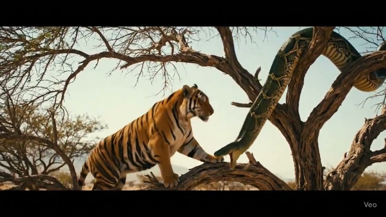 Tiger Attacked by Giant Anaconda in Desert Pond | Real Wildlife Footage