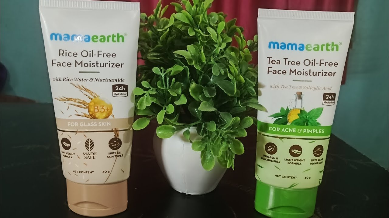 Mama Earth rice water & niacinamide /Vs / tea tree & salicylic acid face moisturizer 💞💞