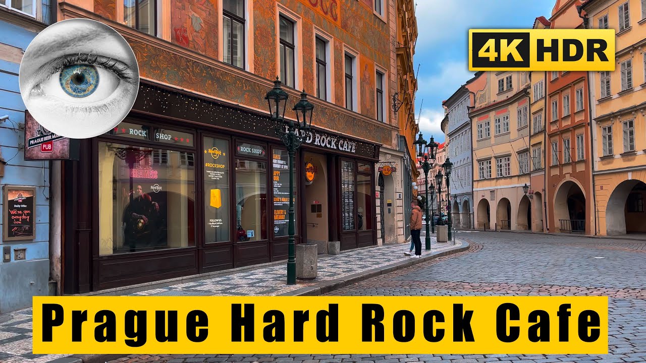 Prague - Hard Rock Cafe - Old Town Hidden Streets walk 4K HDR - Czech Republic 🇨🇿ASMR