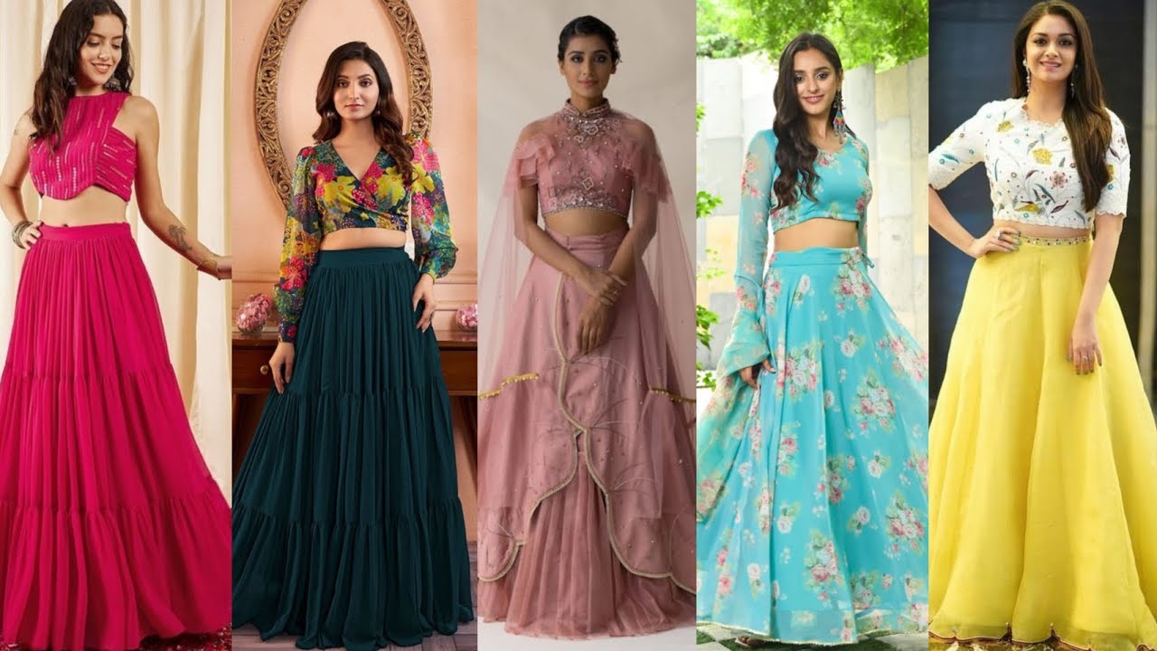 long skirt and crop top latest design/trending crop top with lehenga/trending lehenga designs 2023 💕